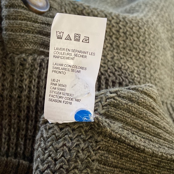 G.H. Bass & Co Olive Sherpa Mock Neck Sweater Size L - Picture 6 of 6